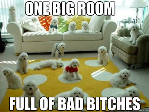 ONE BIG ROOM FULL OF BAD BITCHES  