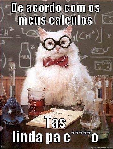 DE ACORDO COM OS MEUS CALCULOS TAS LINDA PA C*****O Chemistry Cat