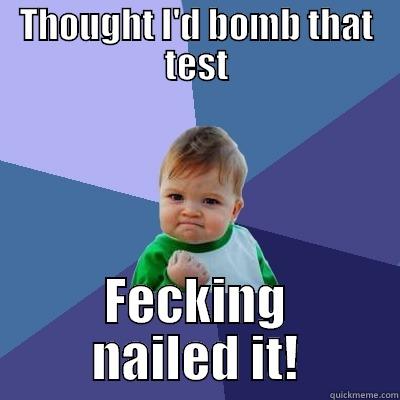 THOUGHT I'D BOMB THAT TEST FECKING NAILED IT! Success Kid
