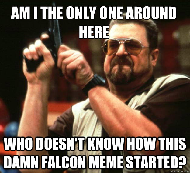 Am I the only one around here who doesn't know how this damn falcon meme started?  Walter