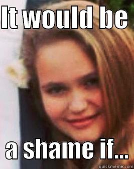 it would be a shame if - IT WOULD BE    A SHAME IF... Misc