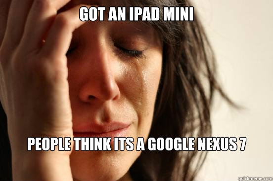 Got an Ipad mini people think its a google nexus 7  First World Problems