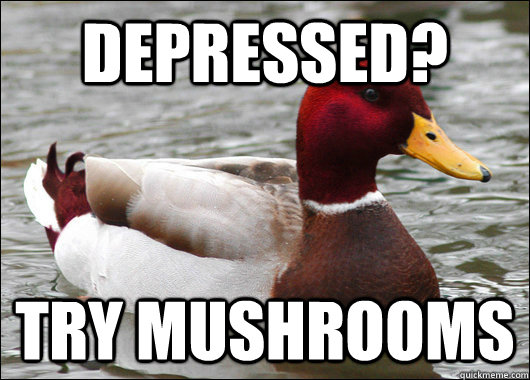 depressed? try mushrooms  Malicious Advice Mallard