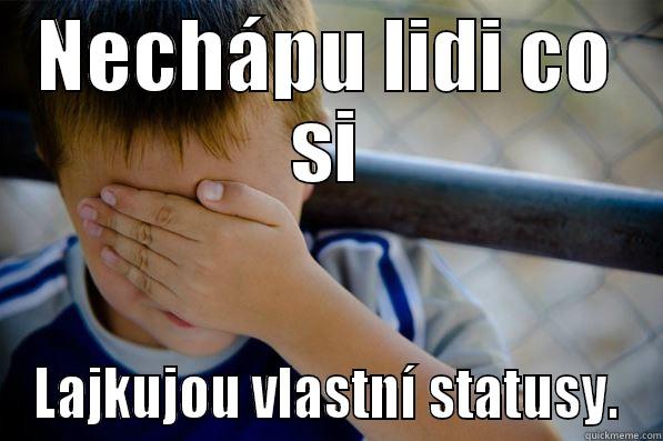 NECHÁPU LIDI CO SI LAJKUJOU VLASTNÍ STATUSY. Confession kid