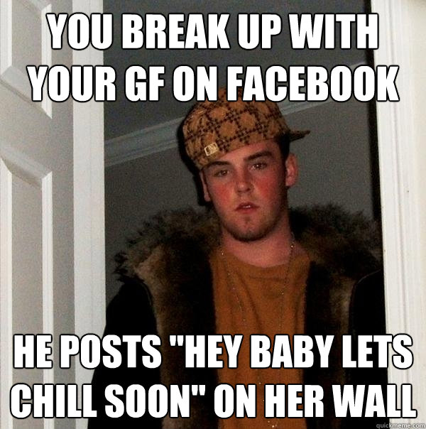 you break up with your gf on facebook He posts 