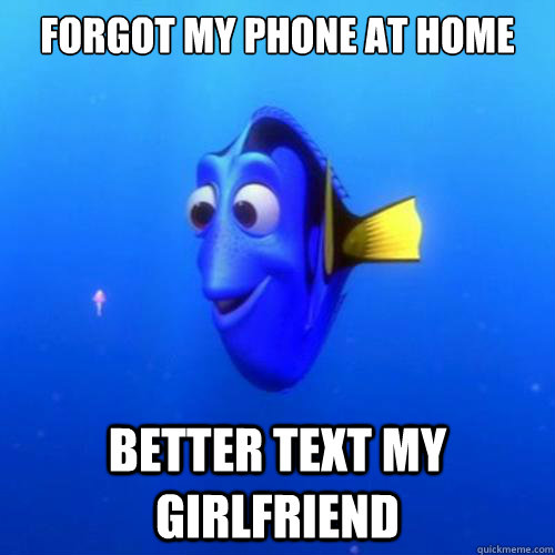 forgot my phone at home better text my girlfriend  - forgot my phone at home better text my girlfriend   Misc