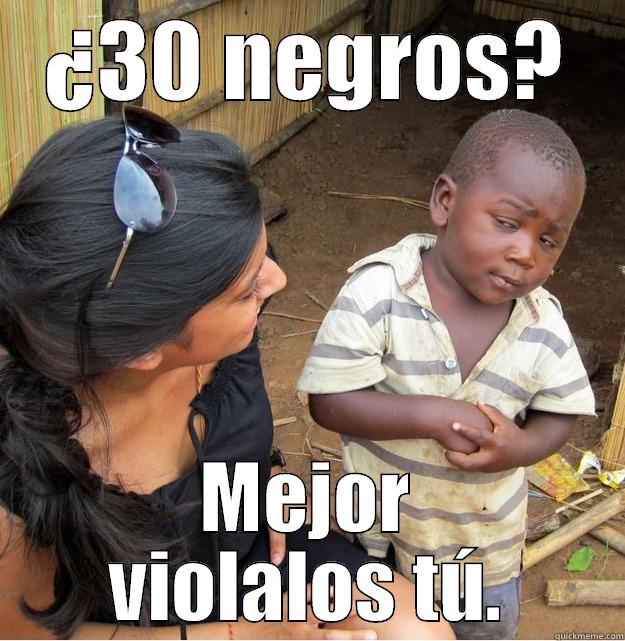 ¿30 NEGROS? MEJOR VIOLALOS TÚ. Skeptical Third World Kid