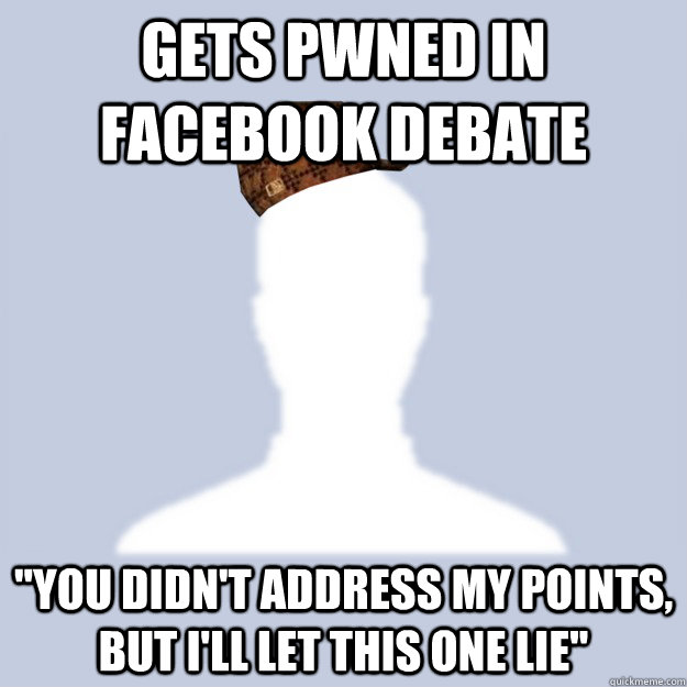 Gets pwned in facebook debate 