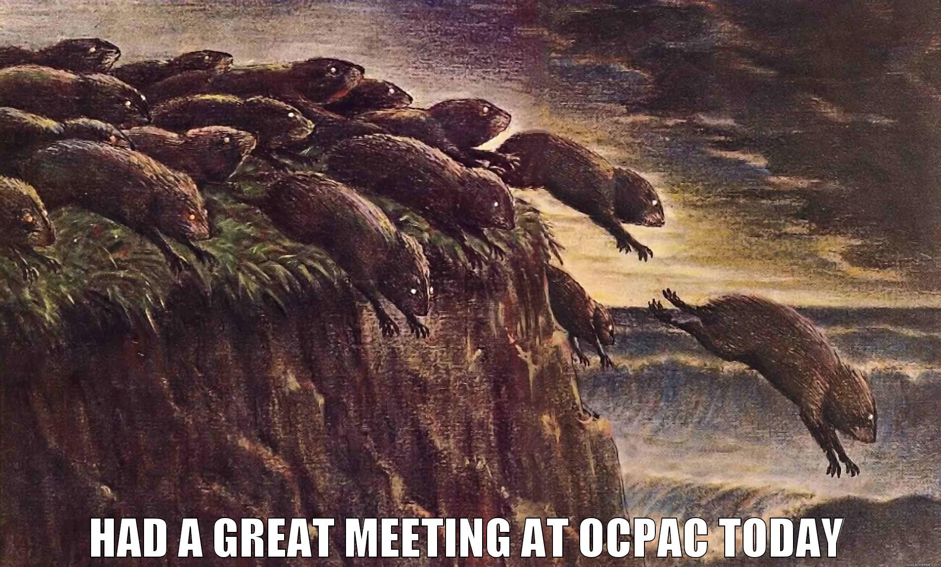 happy lemmings -  HAD A GREAT MEETING AT OCPAC TODAY Misc