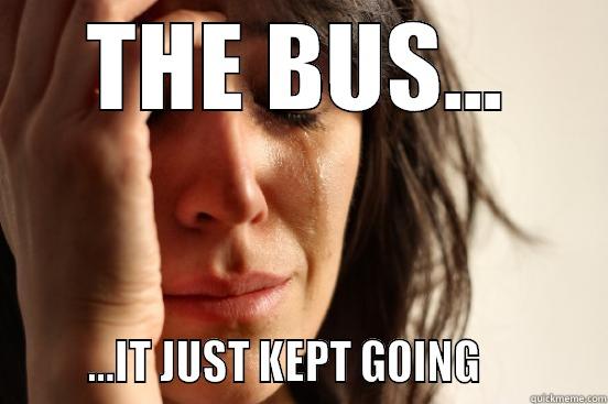 THE BUS...        ...IT JUST KEPT GOING            First World Problems