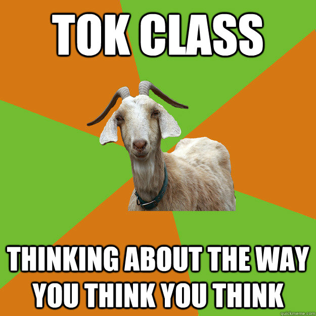tok class thinking about the way you think you think  