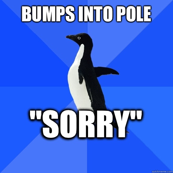 Bumps into pole  