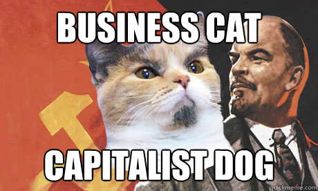 Business cat capitalist dog  Vladimeow Lenin