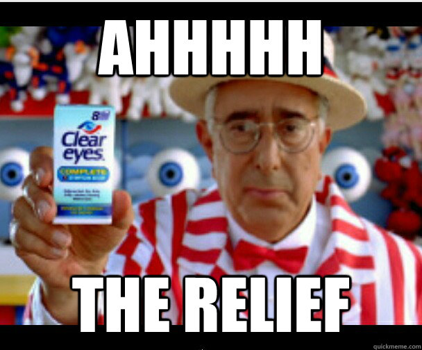 ahhhhh the relief  ben stein