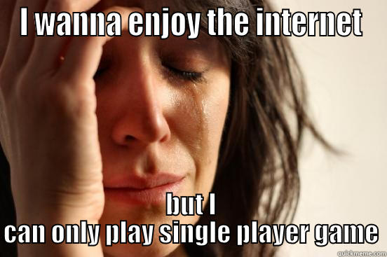I WANNA ENJOY THE INTERNET BUT I CAN ONLY PLAY SINGLE PLAYER GAME First World Problems