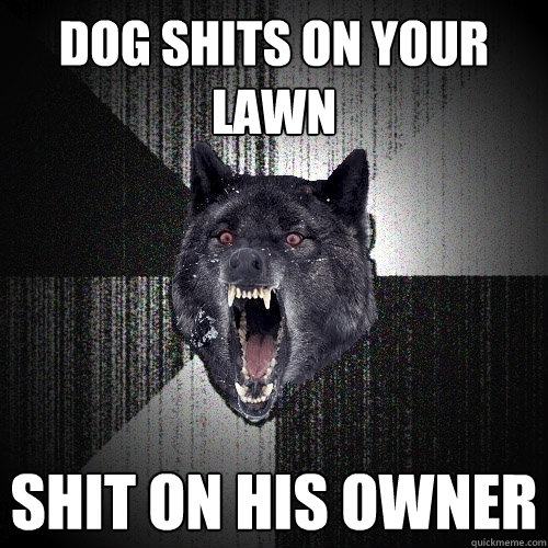 Dog shits on your lawn shit on his owner  Insanity Wolf