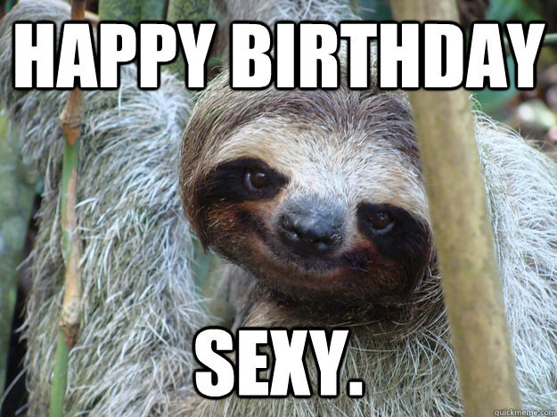 HAPPY BIRTHDAY SEXY. - HAPPY BIRTHDAY SEXY.  Pickup-Line-Sloth