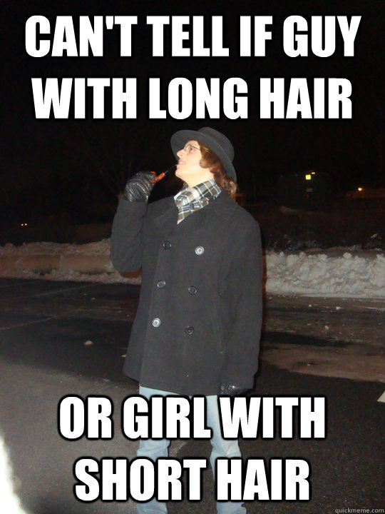 Can't tell if guy with long hair or girl with short hair - Can't tell if guy with long hair or girl with short hair  Dead Meme Detective