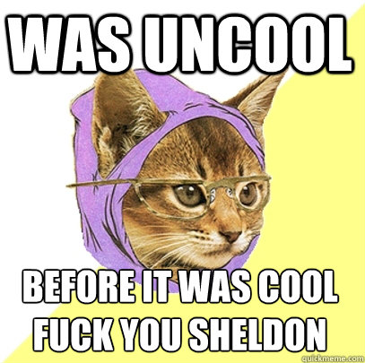 was uncool before it was cool
fuck you sheldon  Hipster Kitty