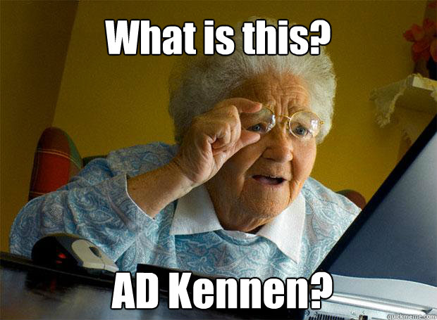 What is this? AD Kennen?   Grandma finds the Internet