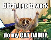 bitch, i go to work do my CAT DADDY - bitch, i go to work do my CAT DADDY  American Studies Slow Loris