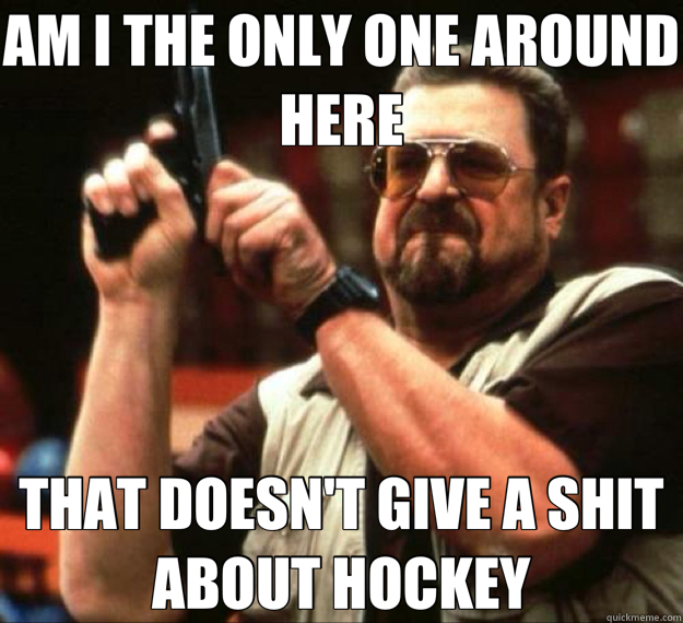 AM I THE ONLY ONE AROUND HERE THAT DOESN'T GIVE A SHIT ABOUT HOCKEY - AM I THE ONLY ONE AROUND HERE THAT DOESN'T GIVE A SHIT ABOUT HOCKEY  AM I THE ONLY ONE AROUND HERE...