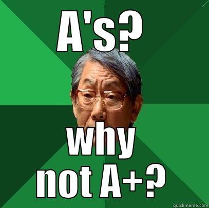 A'S? WHY NOT A+? High Expectations Asian Father