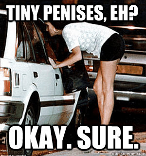 TINY PENISES, EH? OKAY. SURE.   Karma Whore