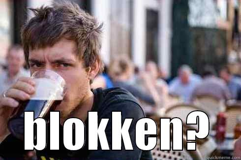  BLOKKEN? Lazy College Senior
