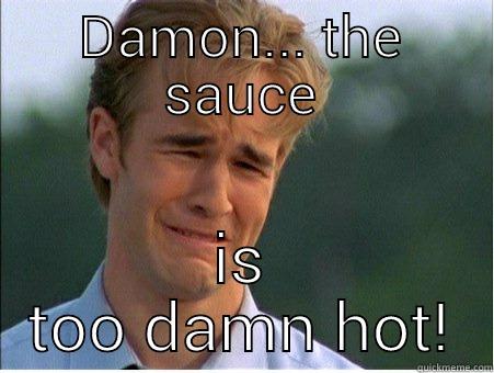 it's hot - DAMON... THE SAUCE IS TOO DAMN HOT! 1990s Problems