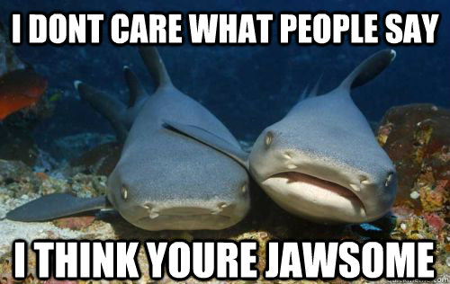 i dont care what people say i think youre JAWSOME  Compassionate Shark Friend