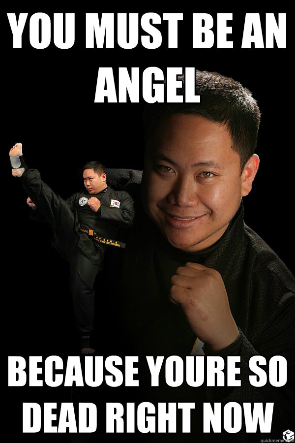 you must be an angel Because youre so dead right now  TKD James ThunderFoot