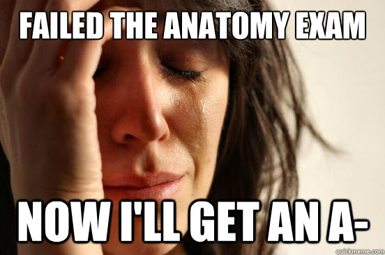FAiled the anatomy exam Now I'll get an a-  First World Problems
