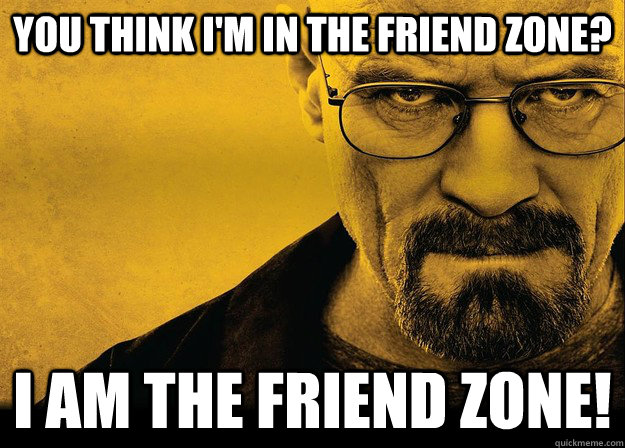 You think I'm in the friend zone? I am the friend zone!  