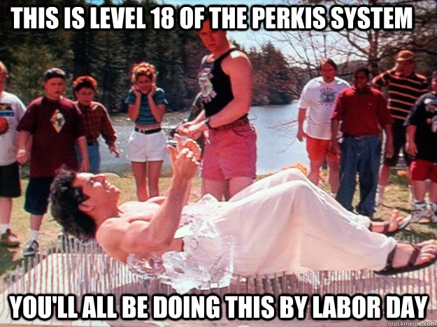 This is level 18 of the Perkis System You'll all be doing this by labor day - This is level 18 of the Perkis System You'll all be doing this by labor day  Extreme Tony
