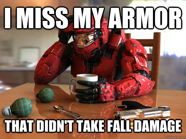 I miss my armor  that didn't take fall damage  First World Halo Problems