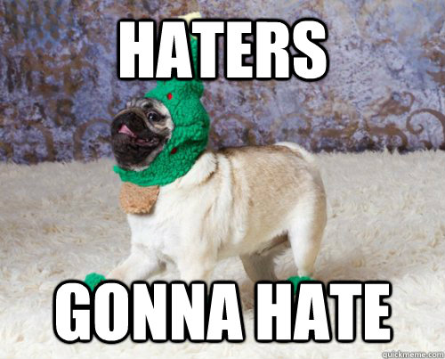 haters gonna hate  Lol dog