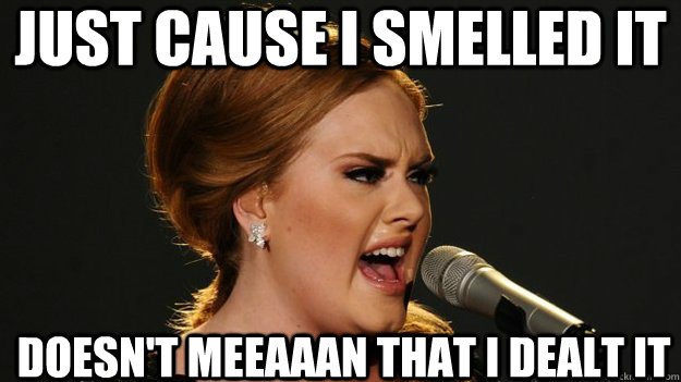 Just cause i smelled it Doesn't meeaaan that i dealt it  