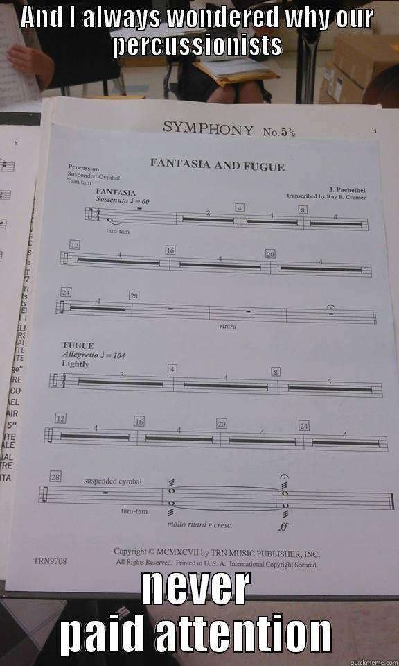 AND I ALWAYS WONDERED WHY OUR PERCUSSIONISTS NEVER PAID ATTENTION Misc