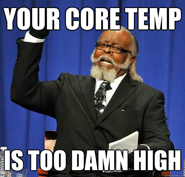 Your core temp Is too damn high  Jimmy McMillan