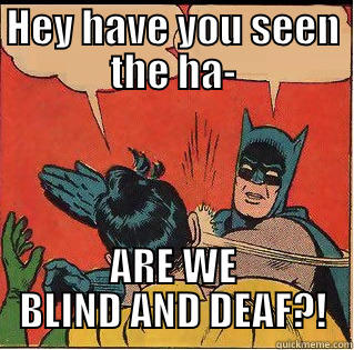HEY HAVE YOU SEEN THE HA- ARE WE BLIND AND DEAF?! Slappin Batman