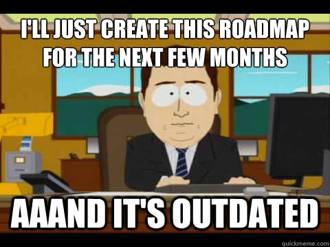 I'll just create this roadmap for the next few months Aaand It's outdated  And its gone