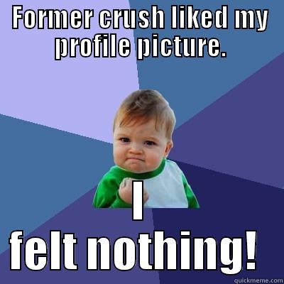 FORMER CRUSH LIKED MY PROFILE PICTURE. I FELT NOTHING!  Success Kid