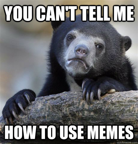 You can't tell me  how to use memes - You can't tell me  how to use memes  Confession Bear