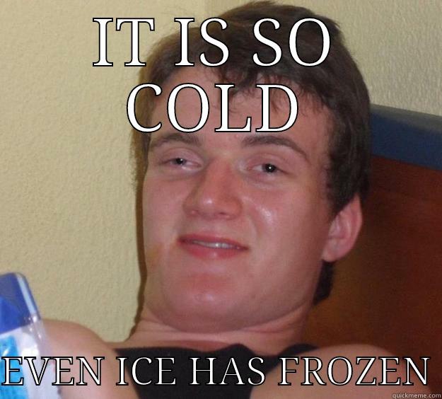 IT IS SO COLD  EVEN ICE HAS FROZEN 10 Guy