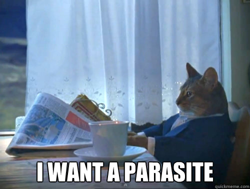  I want a parasite  The One Percent Cat