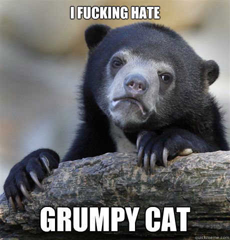I fucking hate grumpy cat  Confession Bear