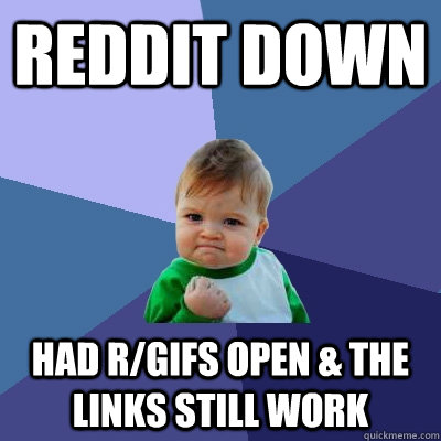 REDDIT DOWN HAD r/gifs open & the links still work  Success Kid