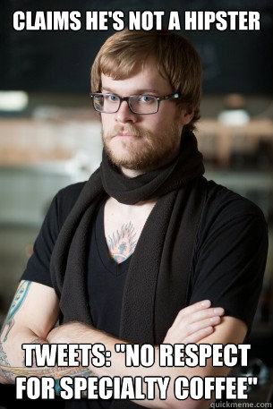 Claims he's not a hipster tweets: 