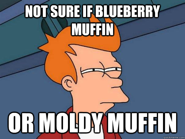 Not sure if blueberry muffin Or moldy muffin  Futurama Fry